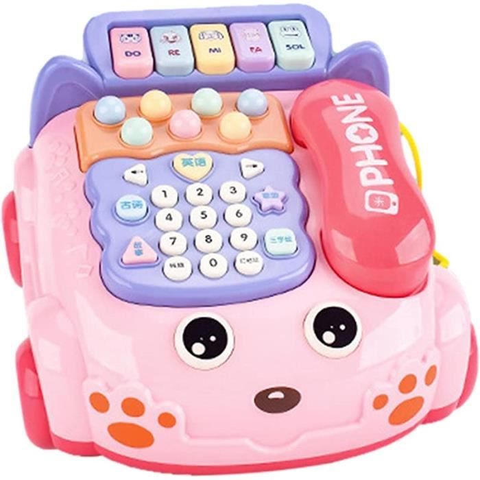 Téléphone jouet pour bébé,Machine à musique et son pour enfants,jouet  éducatif,cadeau - Type Rose