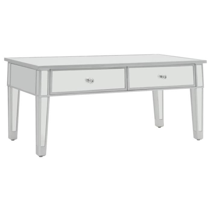 Festnight Table Basse Table De Salon En Verre 100 X 50 X 45 Cm