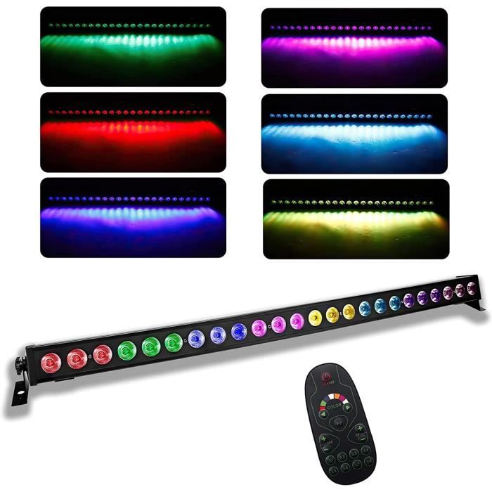 Projecteur LED RGB Par - Lot De 2 - 72W, 36 LEDs - Télécommande Et Activation Sonore - Pour Soirée, Disco, Bar