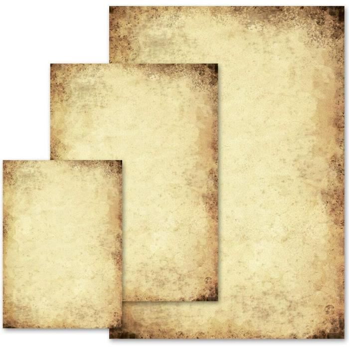 Papier Vintage Certificat Antique - Lot De 50 Feuilles A4 - Style Parchemin Ancien