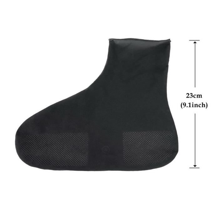 Longue noire - S 31-35 - Couvre-chaussures en silicone imperméable