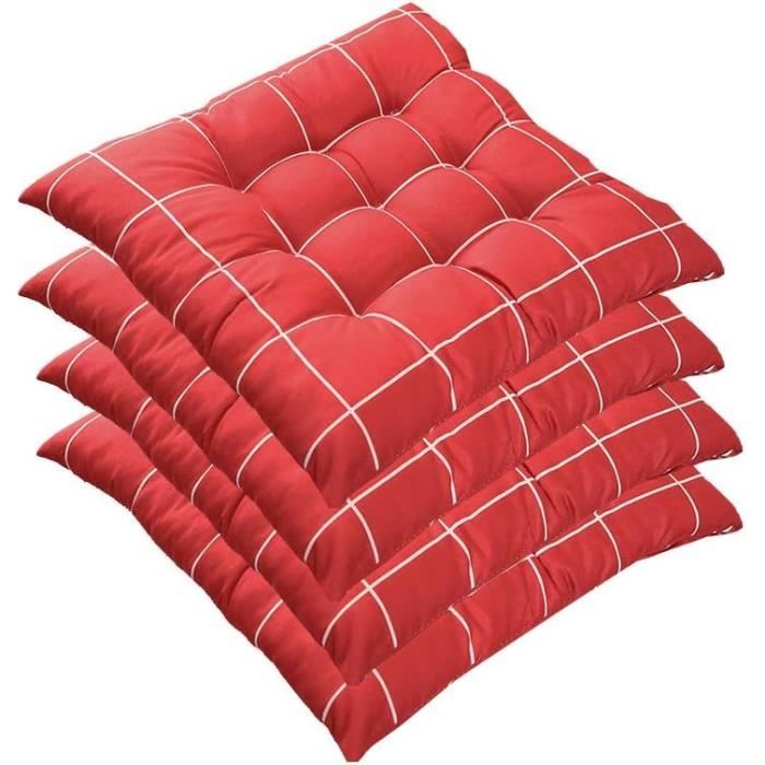 Galette De Chaise 40x40 Lot De 4, Coussin De Chaise Interieur Dehoussable, Coussin Chaise avec Sangles, Coton et Lin Coussins De Chaise De Salle à Manger Anthracite