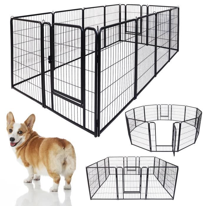 Comparer les prix de YRHOME Parc pour chiots 12 éléments Enclos extérieur pour chiots Parc pour animaux Enclos pour chiots Parc pour chiens 80 x 65 cm