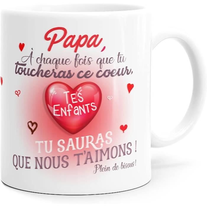 Tasse personnalisé pour Papa | Cadeau personnalisé pour Son Père | Cher Papa Bonus Merci D'être Mon Beau-Père