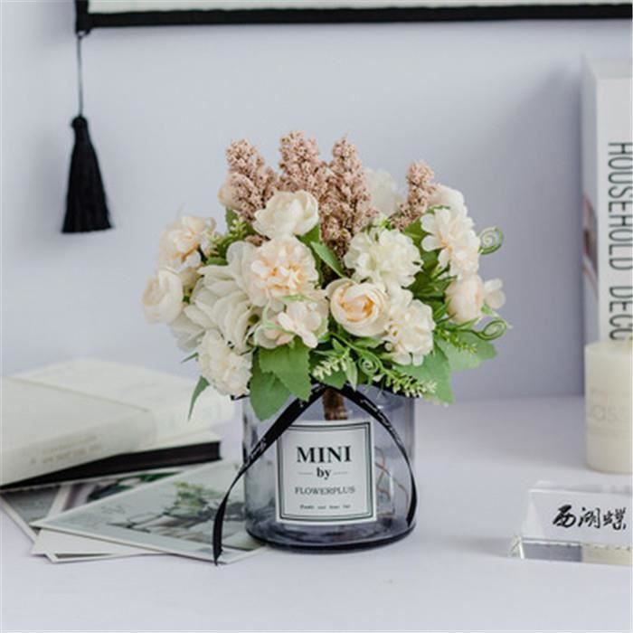 Fleur artificielle Hortensia-Décoration de salon-Vase champagne - Cdiscount  Maison