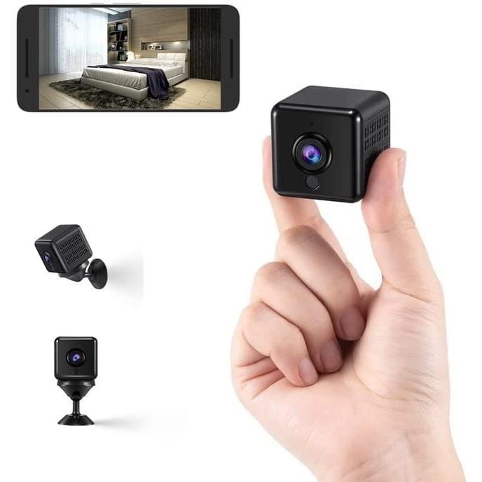 TJS-4K Camera Espion Camera Surveillance WiFi Mini Caméra de Surveillance Interieur sans Fil Longue Batteries avec Détection M[3]