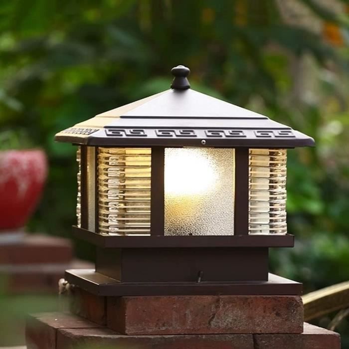 Lampadaire Extérieur JMEDIC - IP55, E27, Style Européen Pour Jardin Et Cour