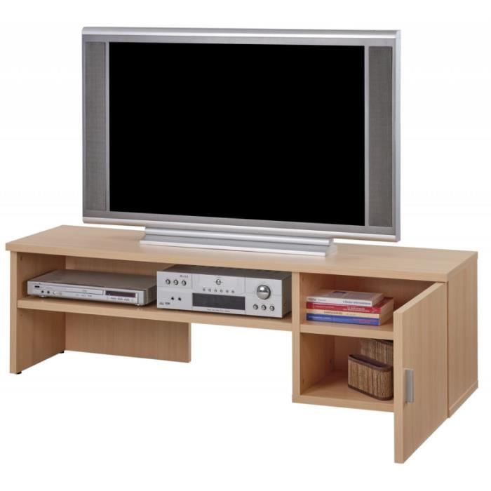 meuble tv 150 cm 65 pouces maxi 1 porte - hêtre - l 150.2 x l 42.5 x h 48.3 cm
