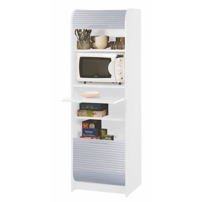 Meuble De Cuisine Colonne Micro Onde Blanc Alu Achat Vente
