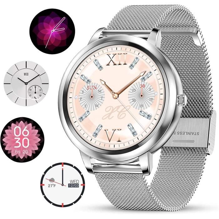 Montre Connectée Findtime Pour Femme - Podomètre, Tension, Rythme Cardiaque Et Sommeil