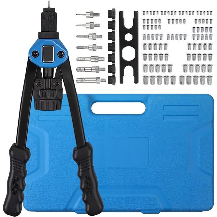 Kit Pince à Rivets 150 Pièces AUTOUTLET - Mandrins M3 à M10 Pour Sertissage Écrous Aveugles