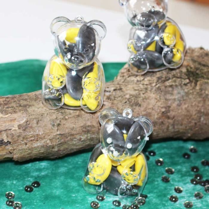 3 Pcs Oursons Nounours Contenant Boite Dragees Plexi H 6 5cm X 4cm Fetes Anniversaire Theme Deco Bapteme Panda Jungle Achat Vente Boite A Dragees Cdiscount
