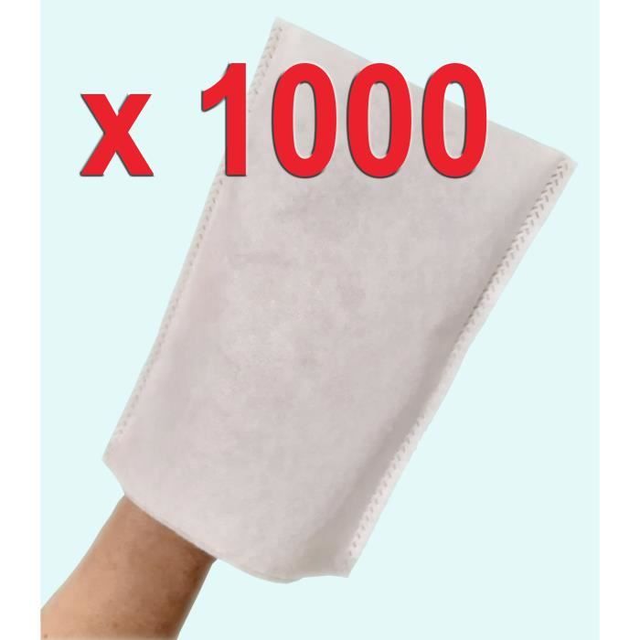 Lot De 1000 Gants De Toilette Jetables En Coton Blanc - Neuf En Paquet