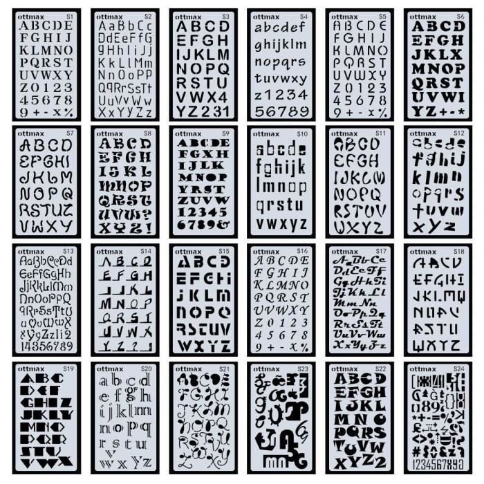 Lettres de l'alphabet de A à Z Lot de 26 pochoirs pour décoration de gâteaux 20,3 cm