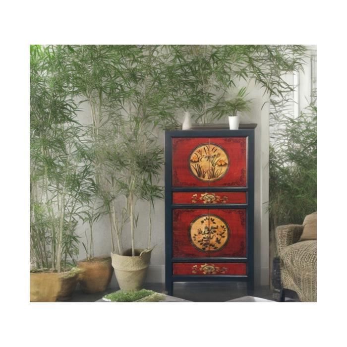 Armoire commode vintage de mariage chinois oriental meuble chambre asiatique antique de la Chine