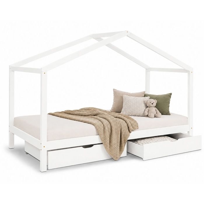 Lit DEnfant avec matelas 90x200 Lit Maison Lit Cabane Lit Montessori Lit Bois Blanc Tiroir Lit DEnfant avec matelas 90x200 Lit Maison Lit Cabane Lit Montessori Lit Bois Blanc Tiroir