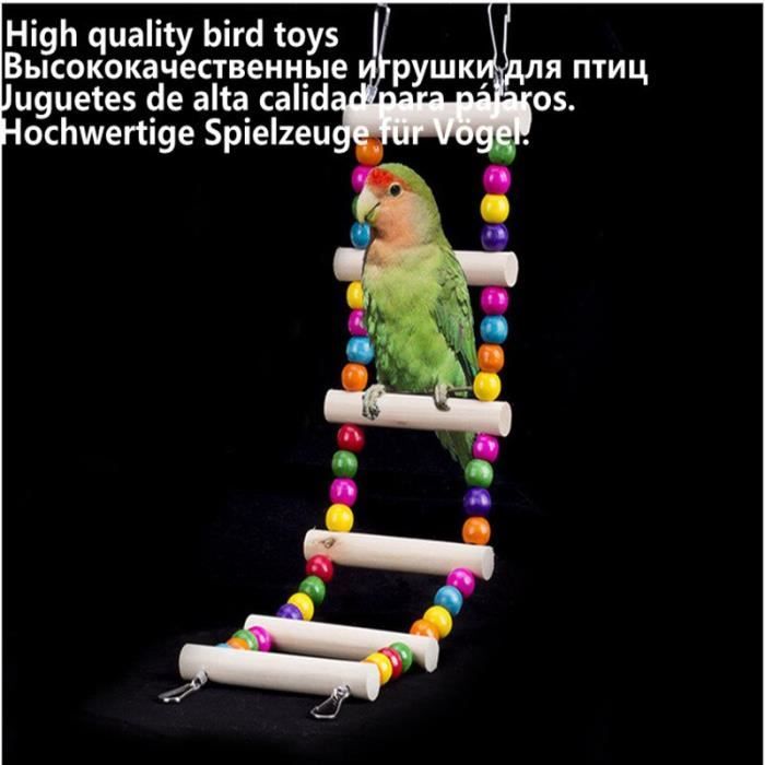 Échelle Pour Cage Oiseaux - Bois Naturel, Pliable, 3 Tailles, Pour Perroquets, Perruches, Bec Et Griffes