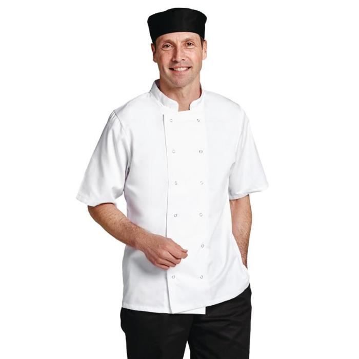 Blancs Boston manches courtes Veste pour chef cuisinier blanche XS No PocketB250-XSB250-XS