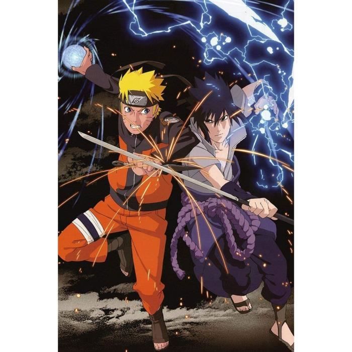 PUZZLE Naruto Naruto Uzumaki Sasuke Uchiha 1000 Pièces Puzzle en Bois, Anime Character Puzzle de