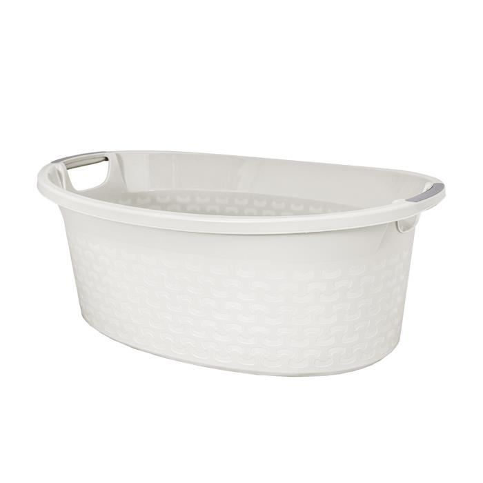 Bassine avec poignées - 40L - Couleur : blanc antique - Marque : BRANQ]