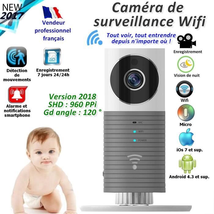 Babyphone Wifi Grand Angle 1 Surveillance Des Bebes Depuis Smartphone Gris Achat Vente Ecoute Bebe Cdiscount