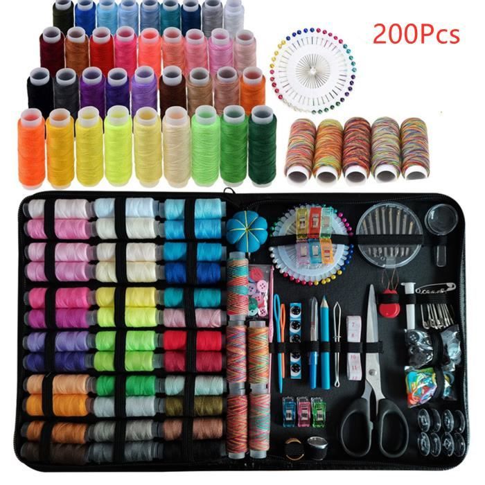 Kit De Couture Complet Professionnel, Portable Set De Couture Inclus, Accessoires De Couture Premium - 200 Pcs Kit De Couture