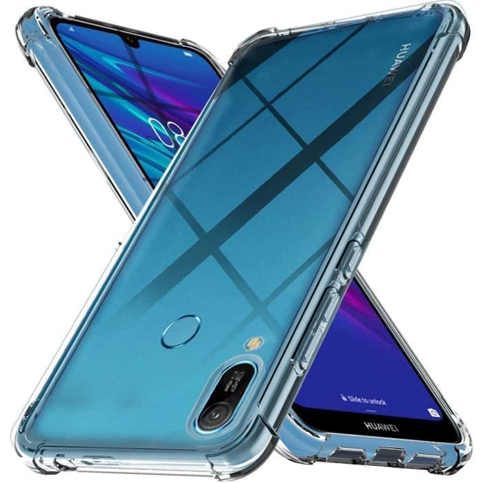 Housse étui Flexible Protection en TPU Silicone Shell Housse Huawei Y6 2019 Étui TPU Silicone Souple Coque, Éclipse Carols Coque Huawei Y6 2019 Noir 