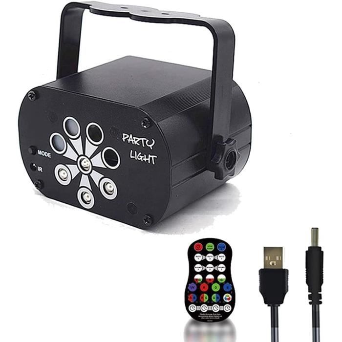 Projecteur LED UV Party Light Lampe USB RGB DJ Projecteur Lumière Disco Télécommande éclairage Rechargeable pour Lumiere Scene Jardin Salon Accueil Karaoké Bar Décoration Halloween Fête D/'anniversaire