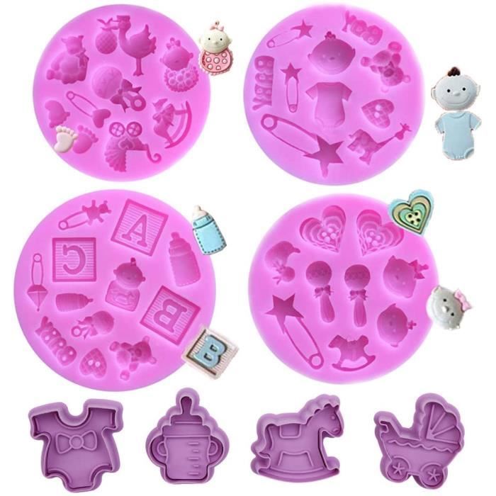 Sunsk Theme Bebe Moule Silicone Emporte Pieces Set Pour Chocolat Fondant Gateau Gelee B1 Cdiscount Maison