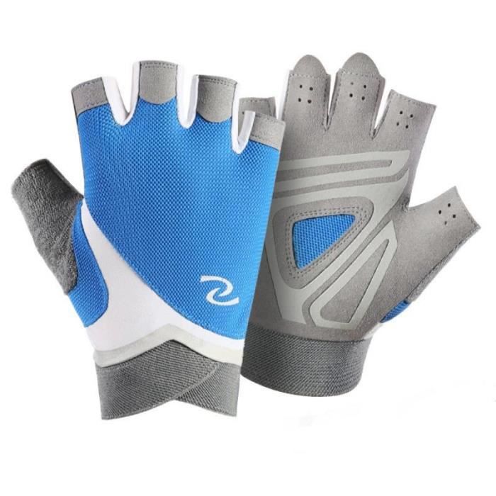 Gants Demi-doigts En Cuir Rembourrés Kango Fitness - Pour Gym, Cyclisme, Sports Intenses