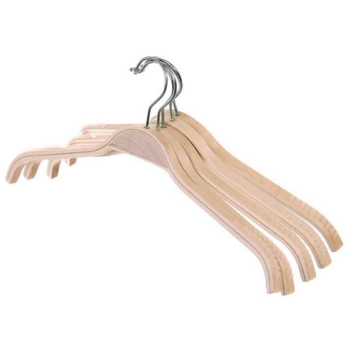 Lot De 10 Cintres En Bois Pour Bébé - Antidérapants, Design Animaux Mignons, 22,8 X 12,1 Cm