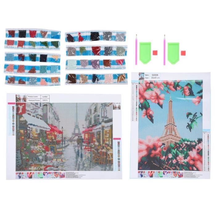 Peinture Par Numéros 40x50cm Flower Town - Kit Complet Toile & Acrylique - Adultes & Enfants