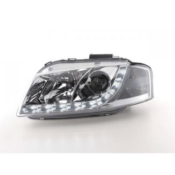 Phares Avant Gauche/Droit Pour Audi A3 8P (2003-2008) | Kit H7/H7 Avec Moteur Réglage