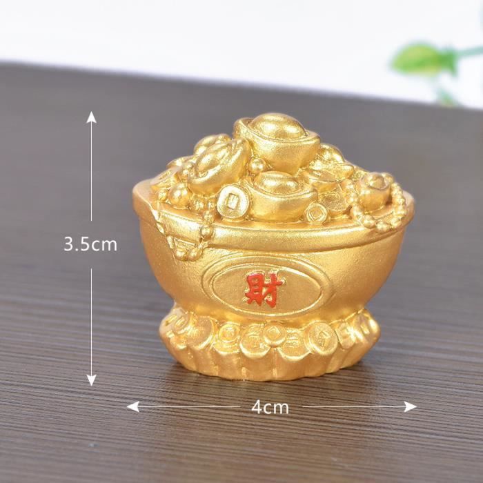 Statue Feng Shui 2025 Serpent & Yuanbao - Figurine Résine Richesse Chance Bon Augure Année Du Serpent