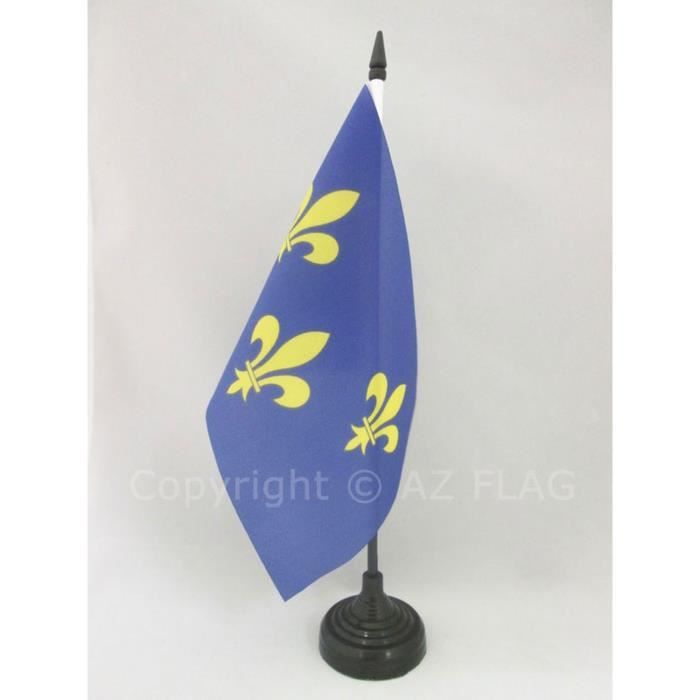 PETIT DRAPEAUX DE BUREAU RO LYS DRAPEAU DE TABLE 3 FLEUR DE LYS BLEU ET OR 21x14cm 