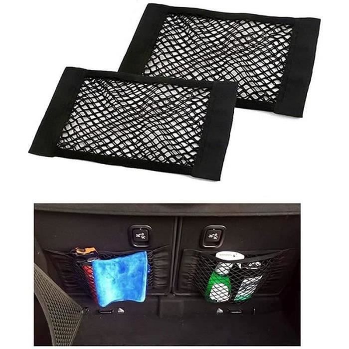 Filet De Rangement Voiture 2 Pièces - Organisateur Coffre Auto Adhésif Flexible Universel (30x25cm + 40x25cm)