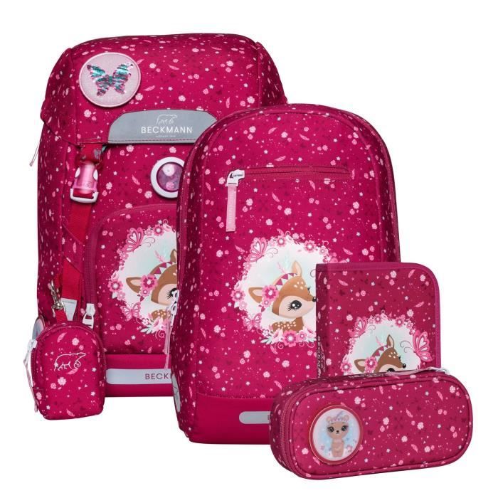 Beckmann Zaino Scuola Ninja Master Set 6 Pezzi – 22L, Con Copripioggia, Portalunch, Astuccio E Portachiavi, Per Tablet 13", Blu, Morbido E Regolabile