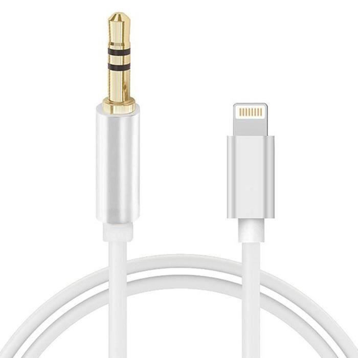 CABLING® Cable adaptateur jack 3.5 male vers iphone male 1M iphone 7, 8