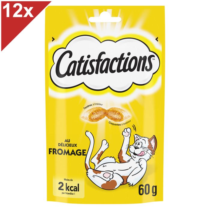 CATISFACTIONS Friandises au fromage pour chat et chaton 12x60g