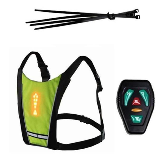 Gilet De Sécurité LED Rechargeable Pour Vélo Et Trottinette - P2R - Noir/Gris/Jaune Fluo - Taille Unique