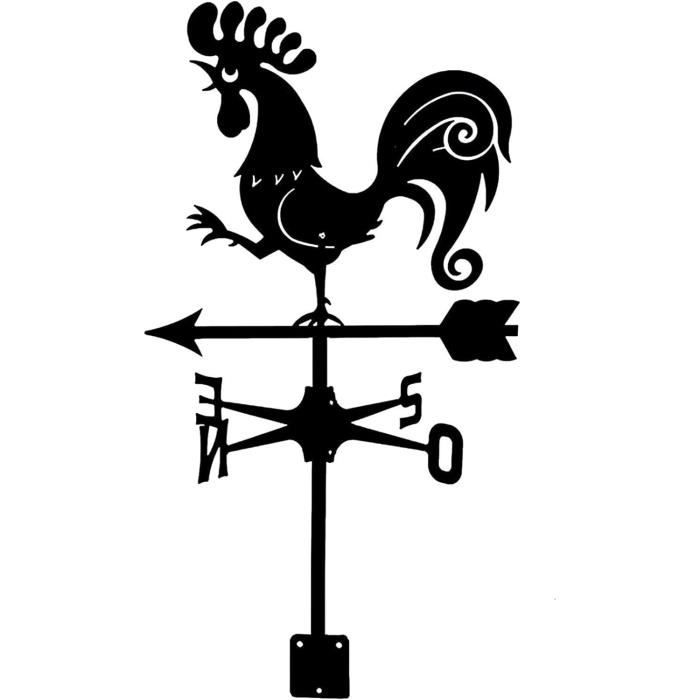 Décoration Murale Silhouette Coq – Sticker Vinyle Noir Style Ferme – Amovible Pour Salon, Cuisine, Chambre