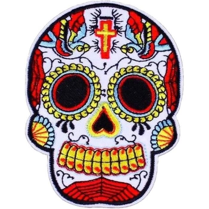 Patch Brodé Tête De Mort Vampire à Repasser - Thermocollant Pour Vêtements, Sacs, DIY - Style Gothique