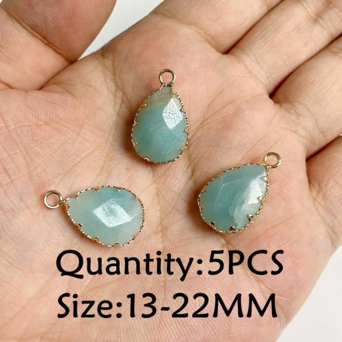 5 Pièces Connecteurs Pendentif Pierre De Soleil 15x8mm - Lunette Plaqué Or Laiton - Fait Main Inde