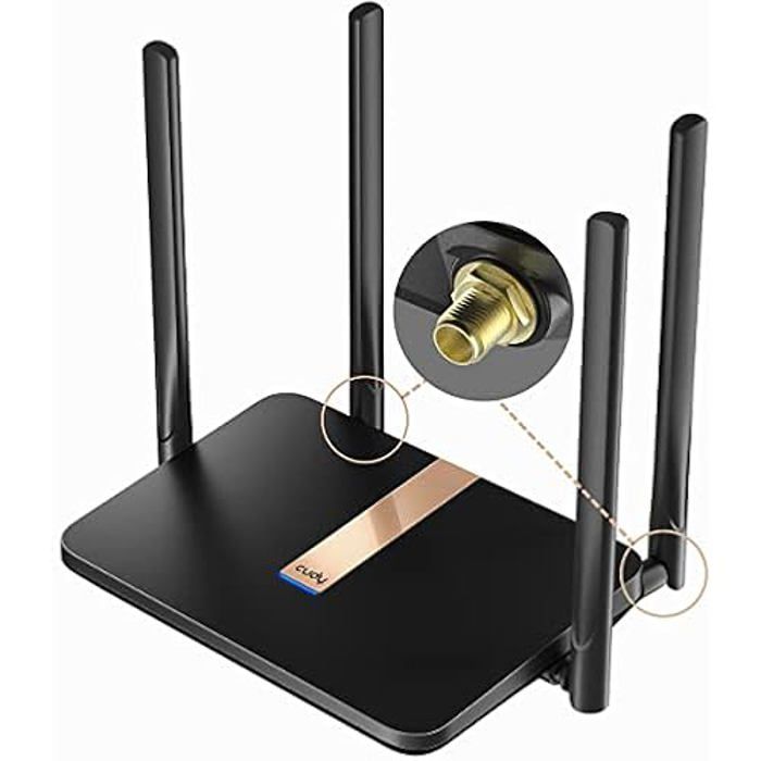 Modem routeur 4G LTE – CUDY – AC1200 – Wi-Fi maillé 1200 Mbps – Antennes détachables – VPN