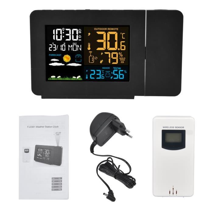 Thermomètre Horloge Numérique SANWAN 2-en-1 - Intérieur/Extérieur Voiture - Rétroéclairage LCD - Fonction Alarme