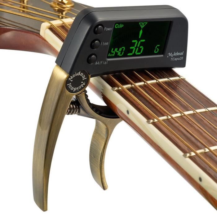 Accordeur à Pince Numérique Chromatique - Pour Guitare, Basse, Violon, Ukulélé, écran LCD, Clip Rotatif