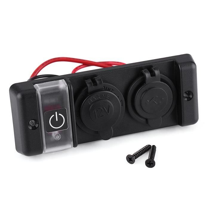 Panneau de commutation USB - FDIT - Double prise allume-cigare étanche