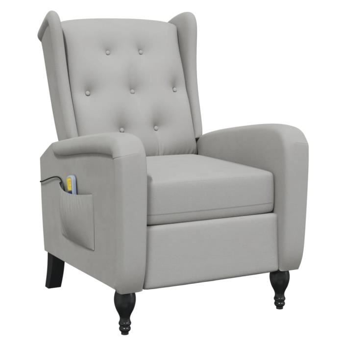 BAO Fauteuil de massage inclinable gris clair velours - 7658797120581 ...