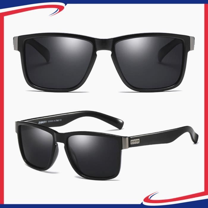 Lunettes de soleil hommes polarisees marque pas cher 2022 carre sports designer aviateur coffret boite uv400 voiture Noire Tendance noir Achat Vente lunettes de soleil Homme Adulte Cdiscount