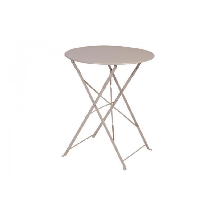 Table Ronde Pliante Camargue Hesperide Taupe Achat Vente Table